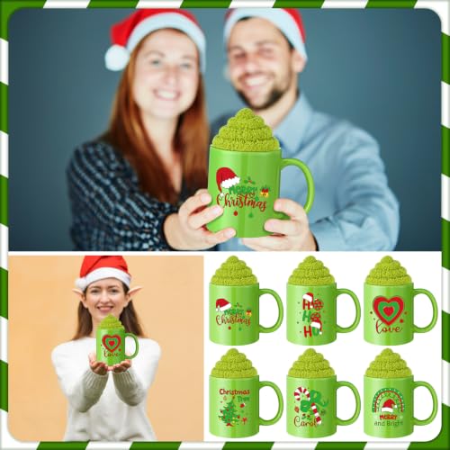 Kinlop Green Christmas Mug Gift Set with Cozy Socks - 8 Piece Holiday Bundle