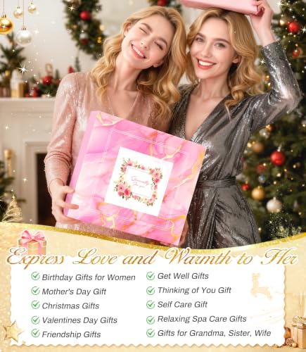 Jeowoqao Pink Birthday Gifts Basket for Women - Well-Being Self Care Set