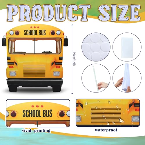 4.6ft School Bus Cardboard Cutout Photo Booth Prop for School Party Decor