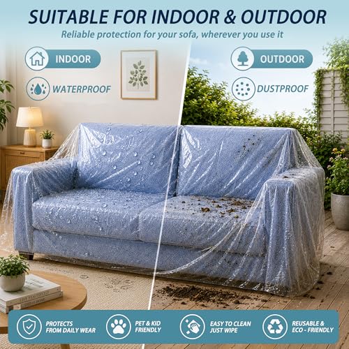 Extra Large Clear Plastic Sofa Loveseat Covers for Moving