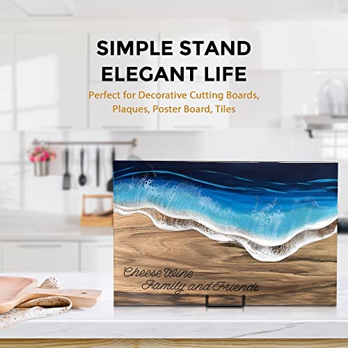 10 Inch Large Metal Plate Stands for Display - 4 Pack Matte Black Easels