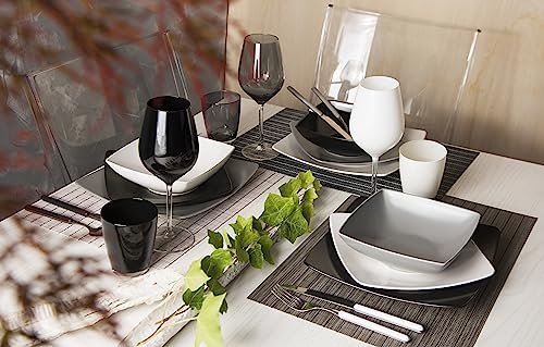 Excelsa Happy Color Pack 2 White Glasses, 300ml Drinking Glasses, Dishwasher Safe