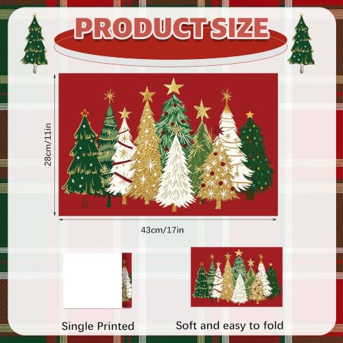 24 Sheets Christmas Paper Placemats, 17 x 11 Inch Disposable Table