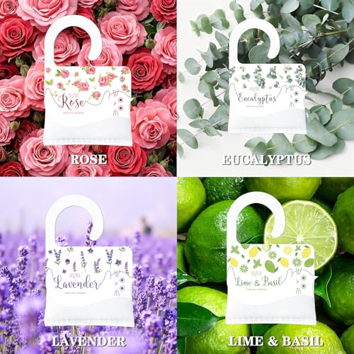 13-Pack Rose Scented Sachets - Long Lasting Air Freshener for Closets & Drawers