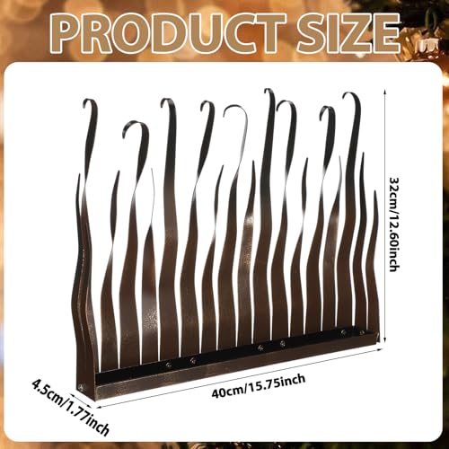 Metal Flame Fireplace Candle Holder - Holiday Candelabra Centerpiece