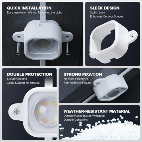 100-Pack Outdoor Light Mounting Brackets with 200 Screws, UV-Resistant