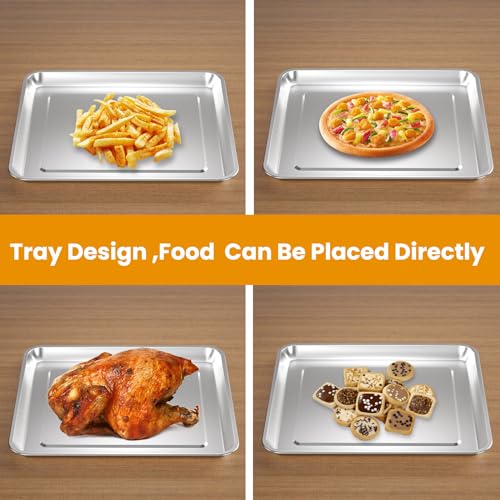 Stainless Steel Air Fryer Tray, 12.4" x 11" Oven Replacement Baking Pan