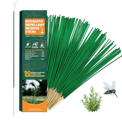 90 Pcs Citronella Mosquito Repellent Sticks - Natural Outdoor Incense