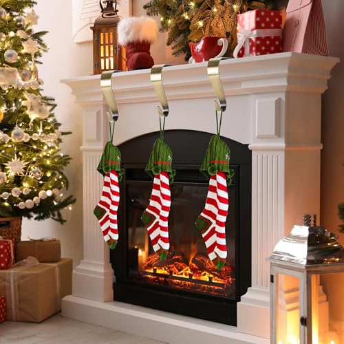 Non-Slip Metal Christmas Stocking Holders for Mantel - 4 Pack, Bronze