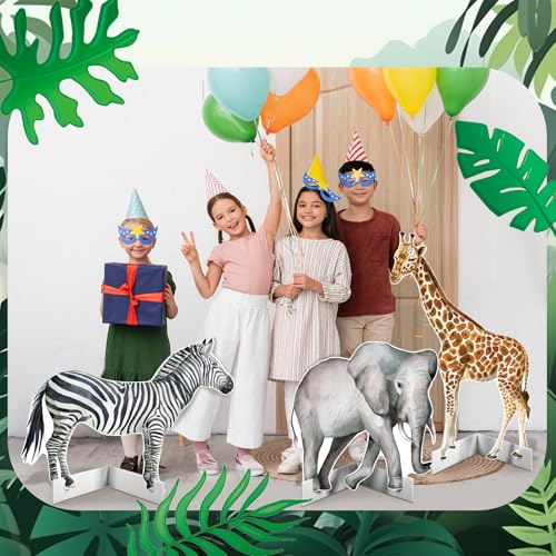 3-Piece Jungle Safari Animal Cardboard Cutout Set for Party Decorations