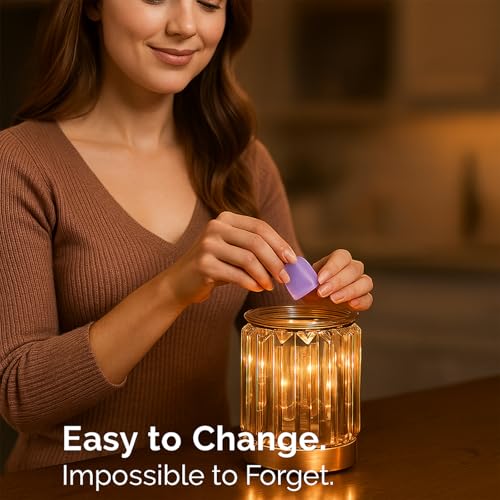 Electric Wax Melt Warmer with Golden Crystal Design, Fragrance Lamp