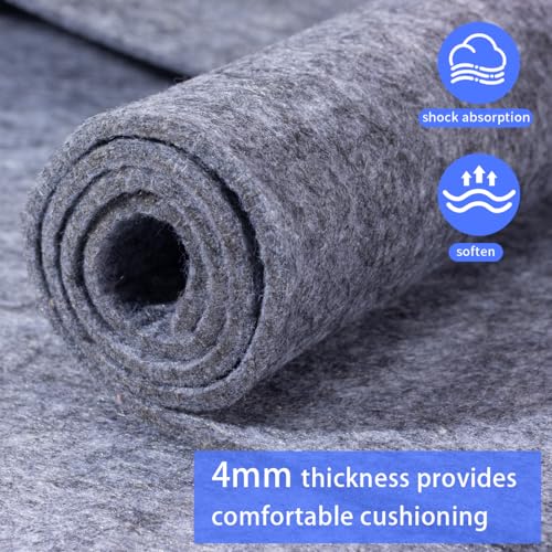 8x10 Ft Thick Felt Rug Pad for Hardwood Floors - Cushioned Carpet Underlay