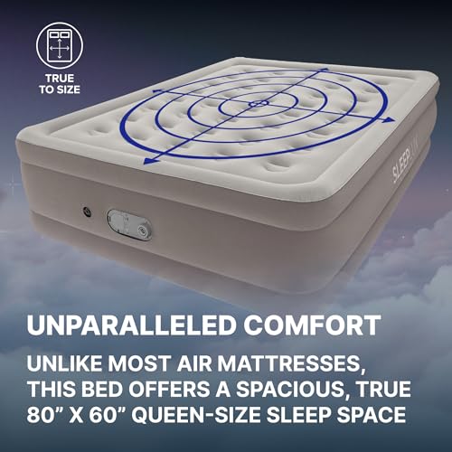 20" Raised Queen Air Mattress with Built-In Dual Pump & USB Charging Ports