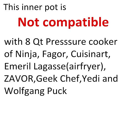 8Qt Stainless Steel Replacement Inner Pot for 8 Quart Pressure Cooker