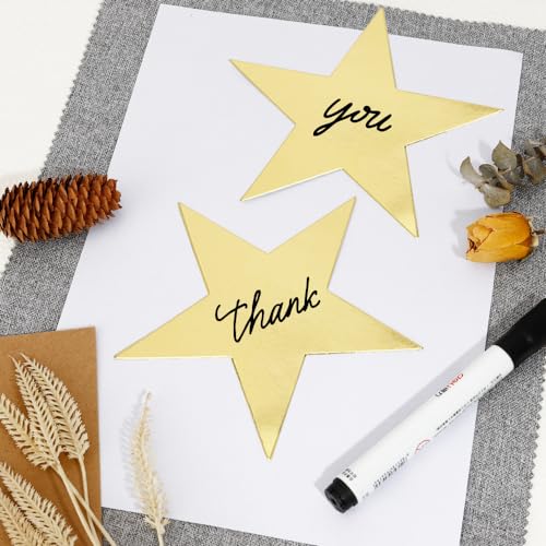 24PCS Gold Star Cutouts, 6-Inch Double-Sided Cardstock Paper Stars