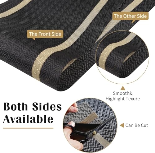 FAVE Woven Vinyl Table Runner 90x12 Inch Black with Gold Threads - Variation: 0-black / 12"x90"