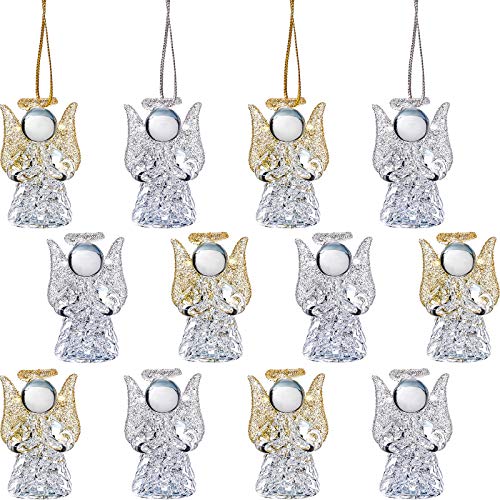 12-Pack Christmas Angel Ornaments Glass Hanging Tree Decorations