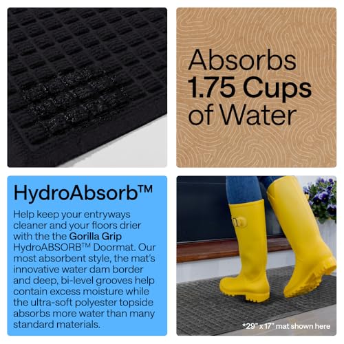 Ultra Absorbent Front Door Mat - Dirt Trapping Indoor Outdoor Doormat, 29x17