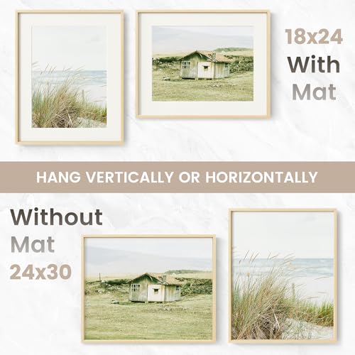 Venusmiles 24x30 Maple Frame, USA-Sourced Natural Maple Wood Picture Collage Frame