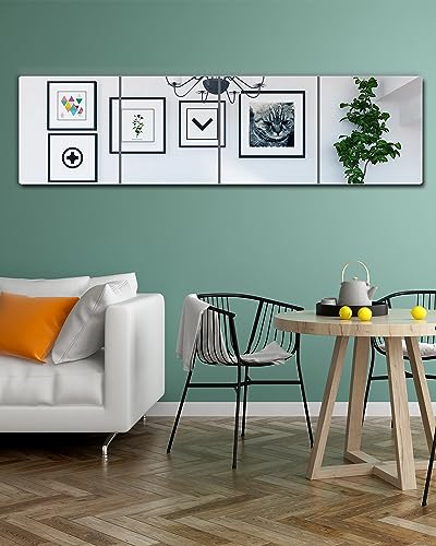 Shatterproof Acrylic Wall Mirror Tiles - 4 Pack 10x10 Self-Adhesive Mirror