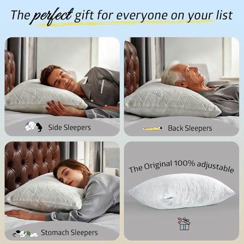 BETU Cooling Shredded Memory Foam Pillow - Adjustable Queen Bed Pillow