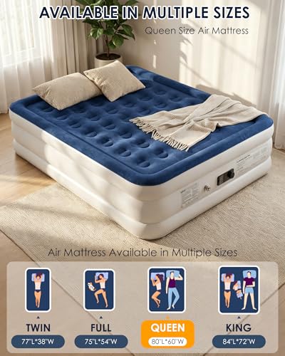 Queen Air Mattress with Built-in Pump | 18" Inflatable Bed
