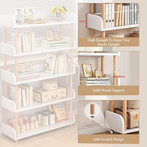 3-Tier Wooden Open Bookcase, Modern Display Shelf with Anti-Fall Edges