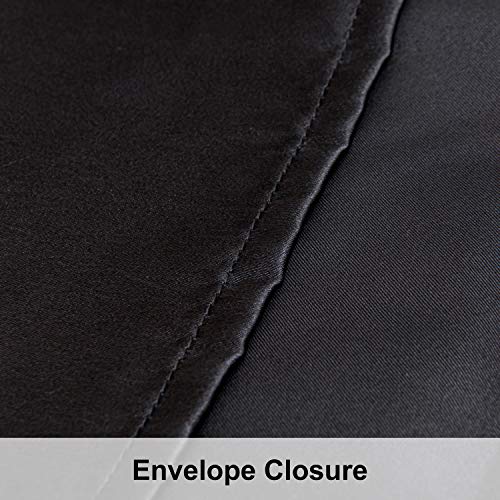 NTBAY Satin Pillowcases Set of 2 - Standard 20x26 Black Silky Microfiber