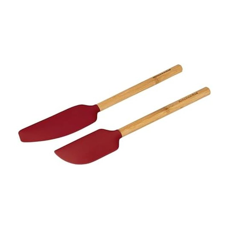 KitchenAid Bamboo Spatula Set, Empire Red, 2-Piece