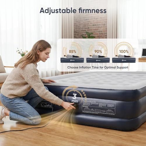 Full Air Mattress with Built-In Pump - 16 Raised Inflatable Guest Bed