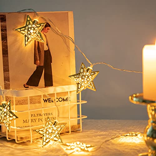 Vigdur Star String Lights 10FT Battery Operated Christmas Fairy Lights - Star Lights