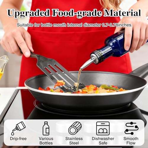3-Pack Stainless Steel Liquor & Oil Pour Spouts with Dust Caps – Fast-Flow Bottle Dispensers