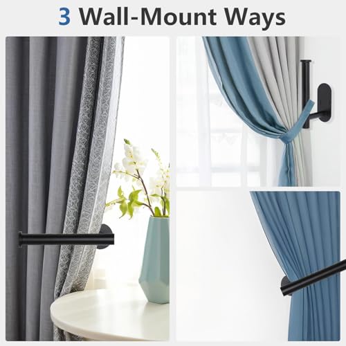 Stainless Steel Curtain Holdbacks - 2 Pack Wall-Mounted Drapery Tiebacks