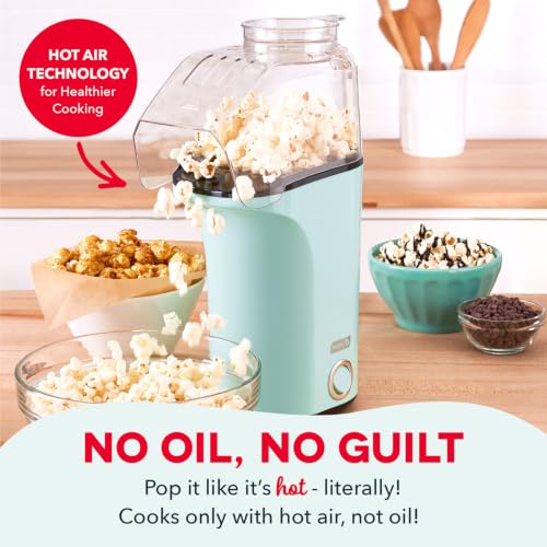 16-Cup Hot Air Popcorn Maker - Electric Oil-Free Popper with Butter Tray