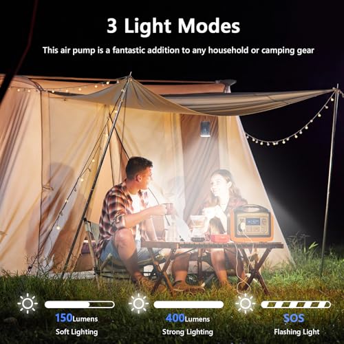 Mini Electric Air Pump for Inflatables with LED Light - Rechargeable & Portable