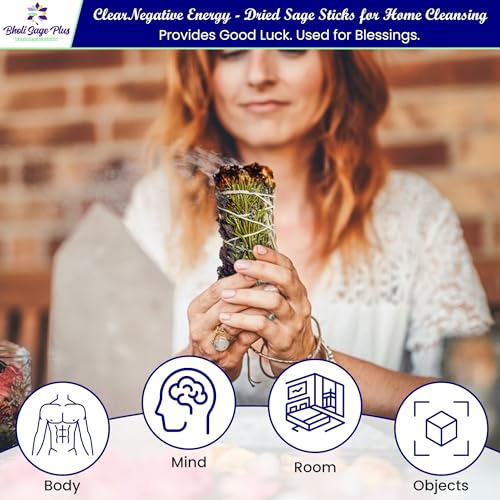 Sage Smudge Sticks Set - White Sage, Rosemary & Lavender, 3 Pack