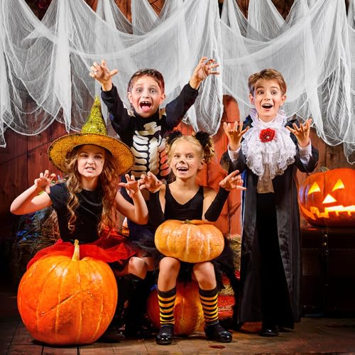 Vellibring White Halloween Creepy Cloth, Extra Large Spooky Fabric Gauze