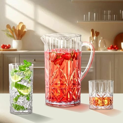 6-Pack Plastic Highball Glasses Set - Reusable, BPA-Free, Shatterproof for Outdoor & Poolside Use
