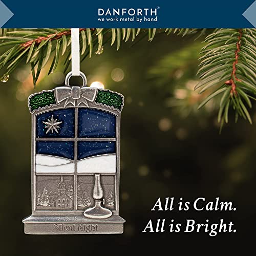 DANFORTH Silent Night Christmas Ornament Pewter Handcrafted USA - Holiday Decor
