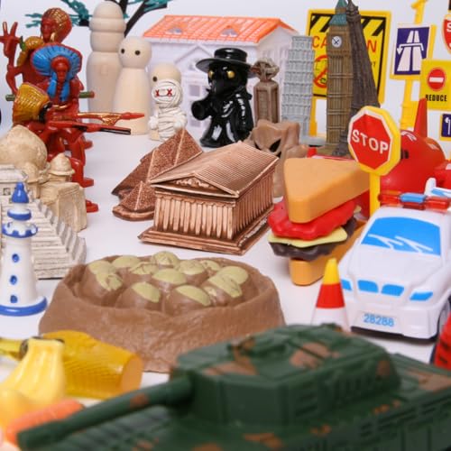 Sand Tray Therapy Kit with Lid, 5 lb Sand & 178 Miniature Figurines