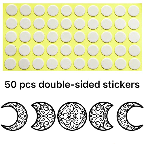 5-Piece Wooden Moon Phase Wall Decor Set for Bohemian Home Aesthetic