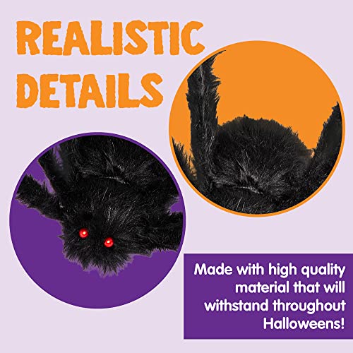 Giant Halloween Black Hairy Spiders (2 Pack) - 5 Ft Outdoor Props