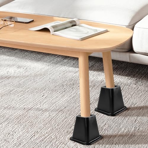 6-Pack 6-Inch Bed Risers - Durable Plastic Couch Lift Supports