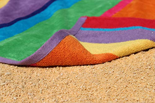 Oversized Beach Towel for Two, 58x68 Inch Extra Wide 100% Cotton Velour