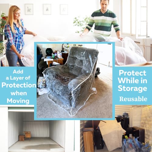 Heavy-Duty Clear Vinyl Recliner Cover - Waterproof Furniture Protector