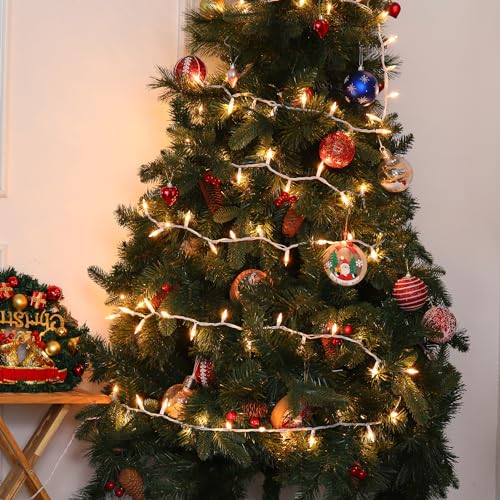 Meteds 100 Count Clear Christmas String Lights Warm White Wire UL Listed