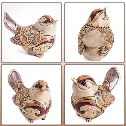 Decorative Bird Statue Figurine for Shelf and Table Home Decor