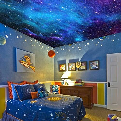 Galaxy Outer Space Wall Tapestry - Blue & Purple Starry Night Backdrop