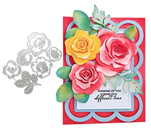 Ammsochy Layer Flower Metal Cutting Dies 14.5x10.3cm Scrapbooking Embossing Template