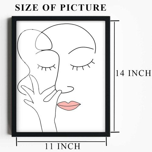 Merrleem Bathroom Wall Art Poster - Humorous Minimalist Decor | Funny Toilet Canvas Print (Framed, 14" x 11")